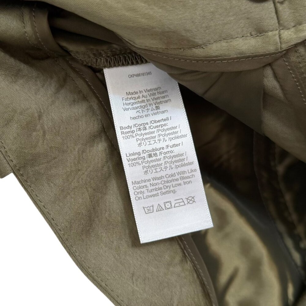 Madewell Satin High Rise Straight Cargo Trousers Green Size 6 Luxe Holiday Party - Picture 4 of 5